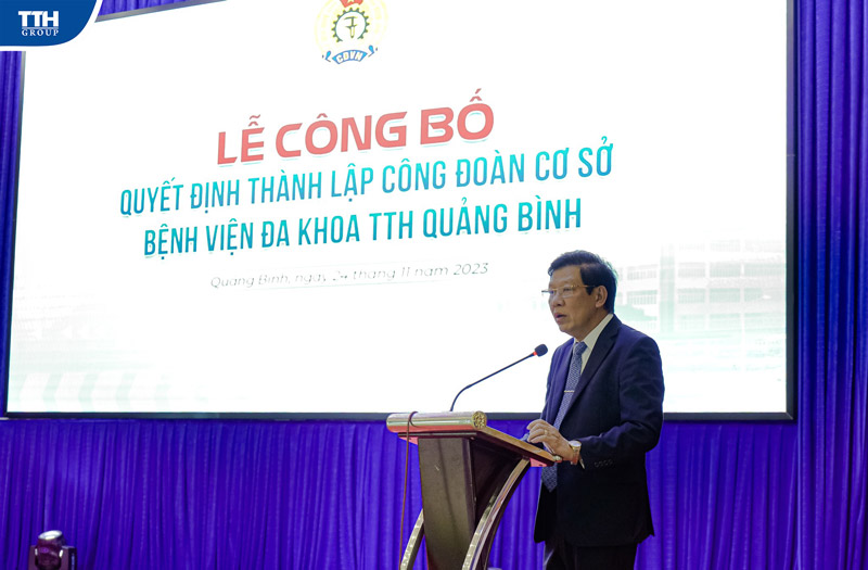 Ông Nguyễn Văn Thái - Phó Bí thư thường trực Đảng ủy Khối doanh nghiệp tỉnh Quảng Bình; phát biểu