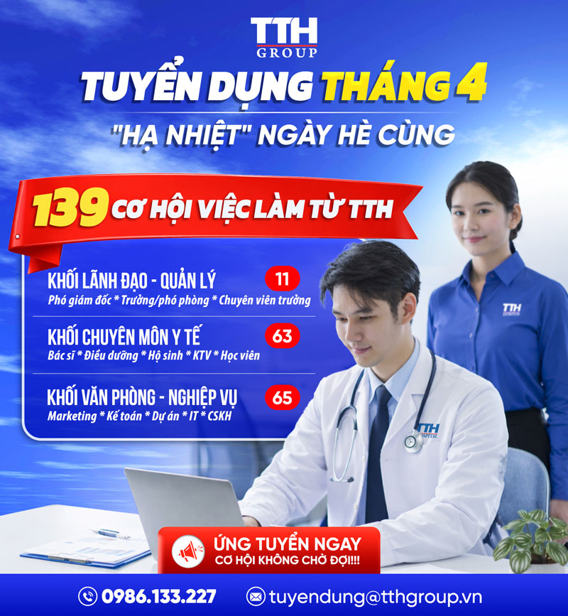 Danh sách vị trí tuyển dụng tại TTH Group