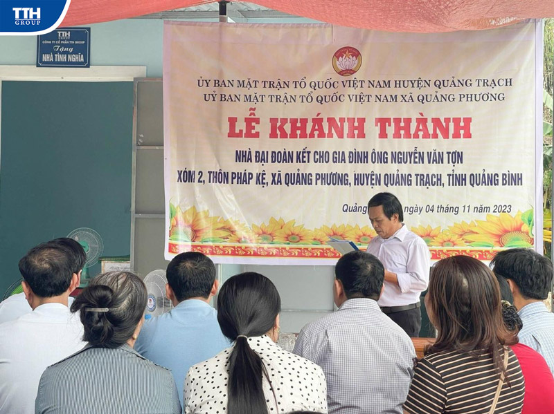 khởi công xây dựng trong thời gian gần 2 tháng với kinh phí được trích từ Quỹ Thiện Nguyện TTH